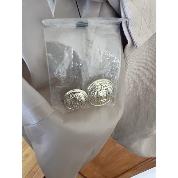 Karl Lagerfeld Women's Paris Sailor Collared Double-Breasted Blazer Bone Size 8 - Picture 12 of 16